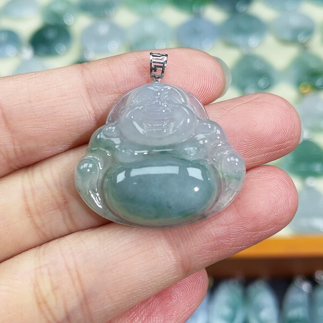 翡翠颈饰18K金镶嵌吊坠