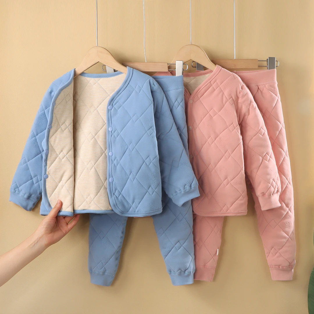 【校服神器加厚】绵羊毛儿童秋冬棉袄冬季棉裤套装保暖男女宝宝内胆