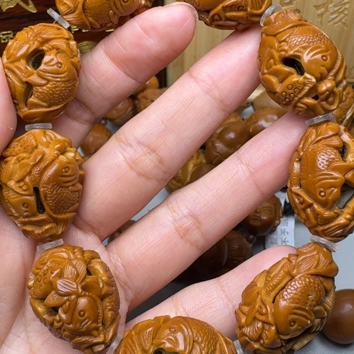 手串/手链橄榄核鱼戏莲花