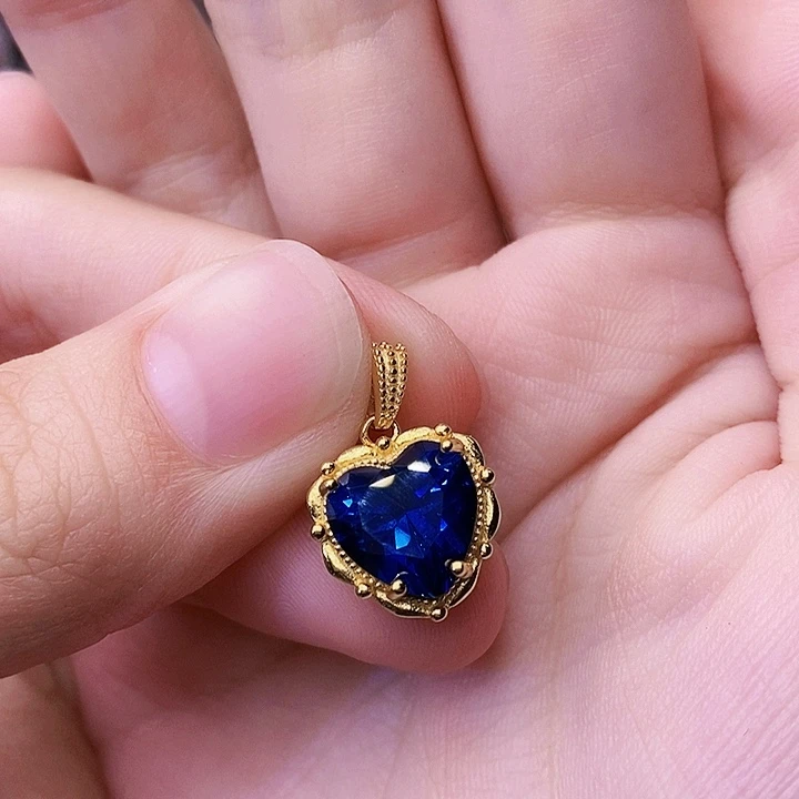 蓝宝石吊坠(赠链)银S925镶嵌