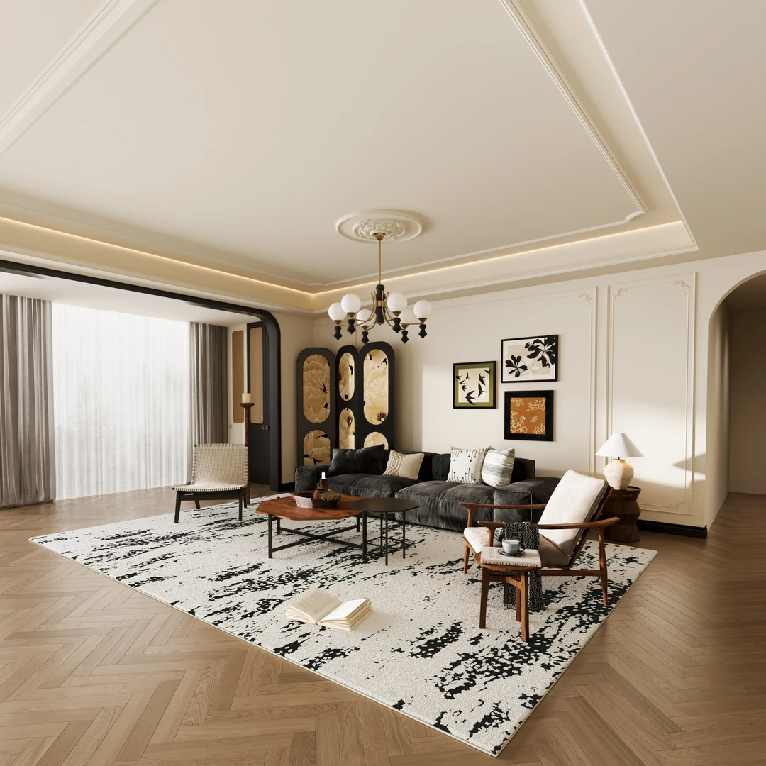 【墨系列】极简风地毯轻奢家居客厅地毯家用卧室中式简约防滑加厚