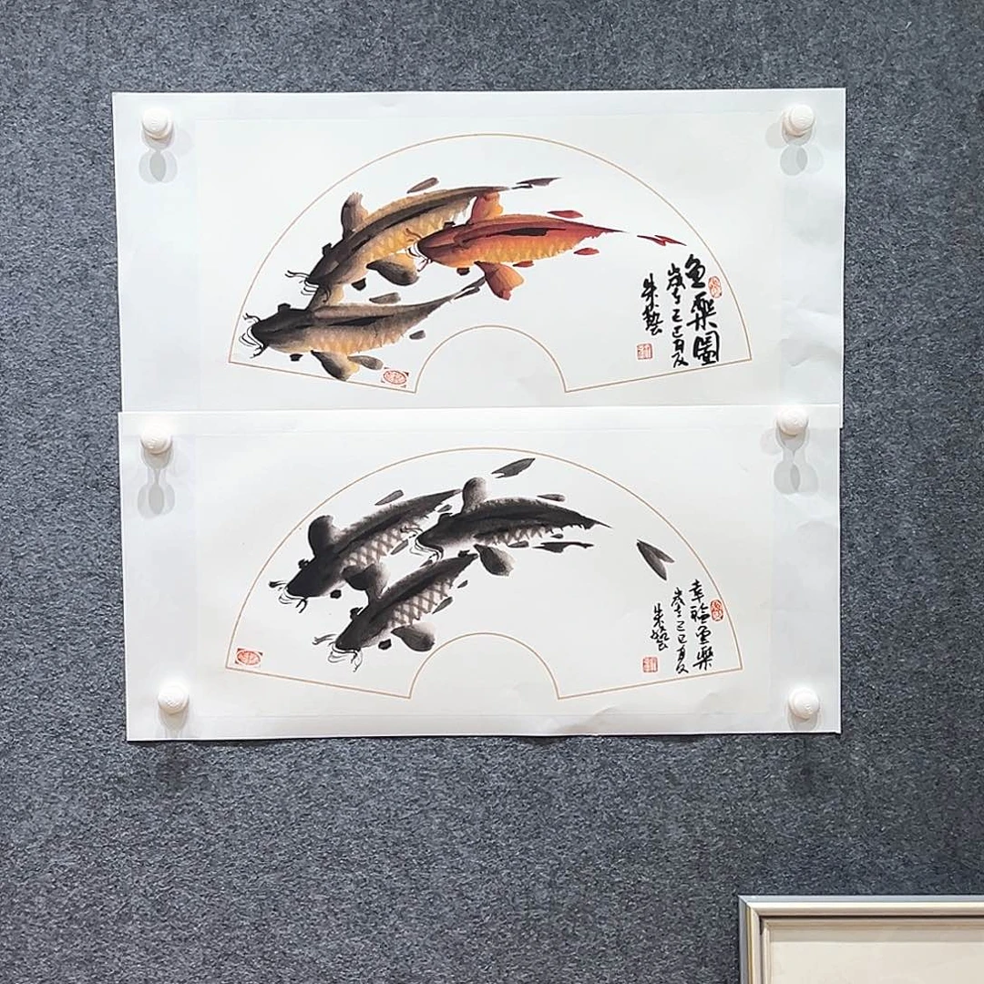 国画知鱼之乐纯手绘画心