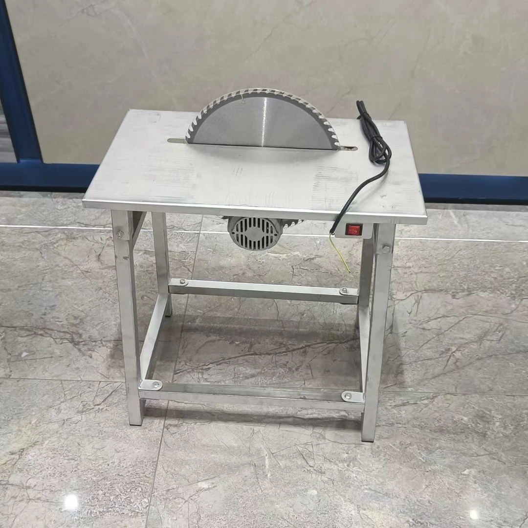 家用电锯柴机柴工地锯板锯竹子圆盘锯一体锯带电机整套全自动