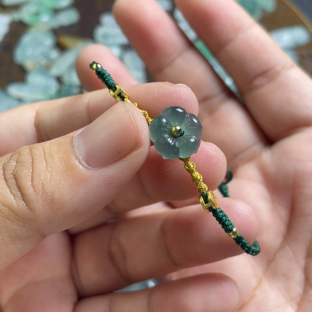 翡翠未镶嵌手链危料花花