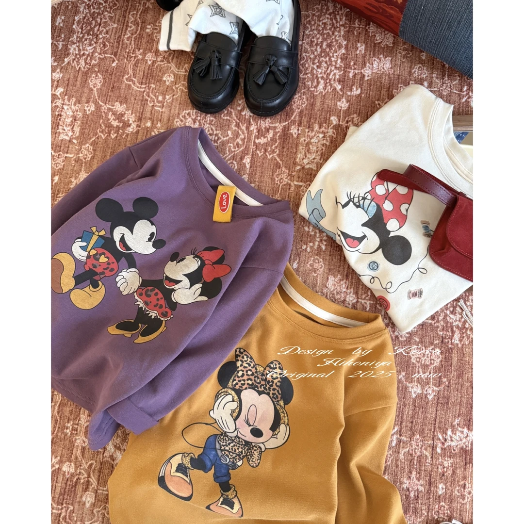 【奇妙米妮】三Hihoniya~2025秋季亲子卡通米奇印花柔软舒适长袖