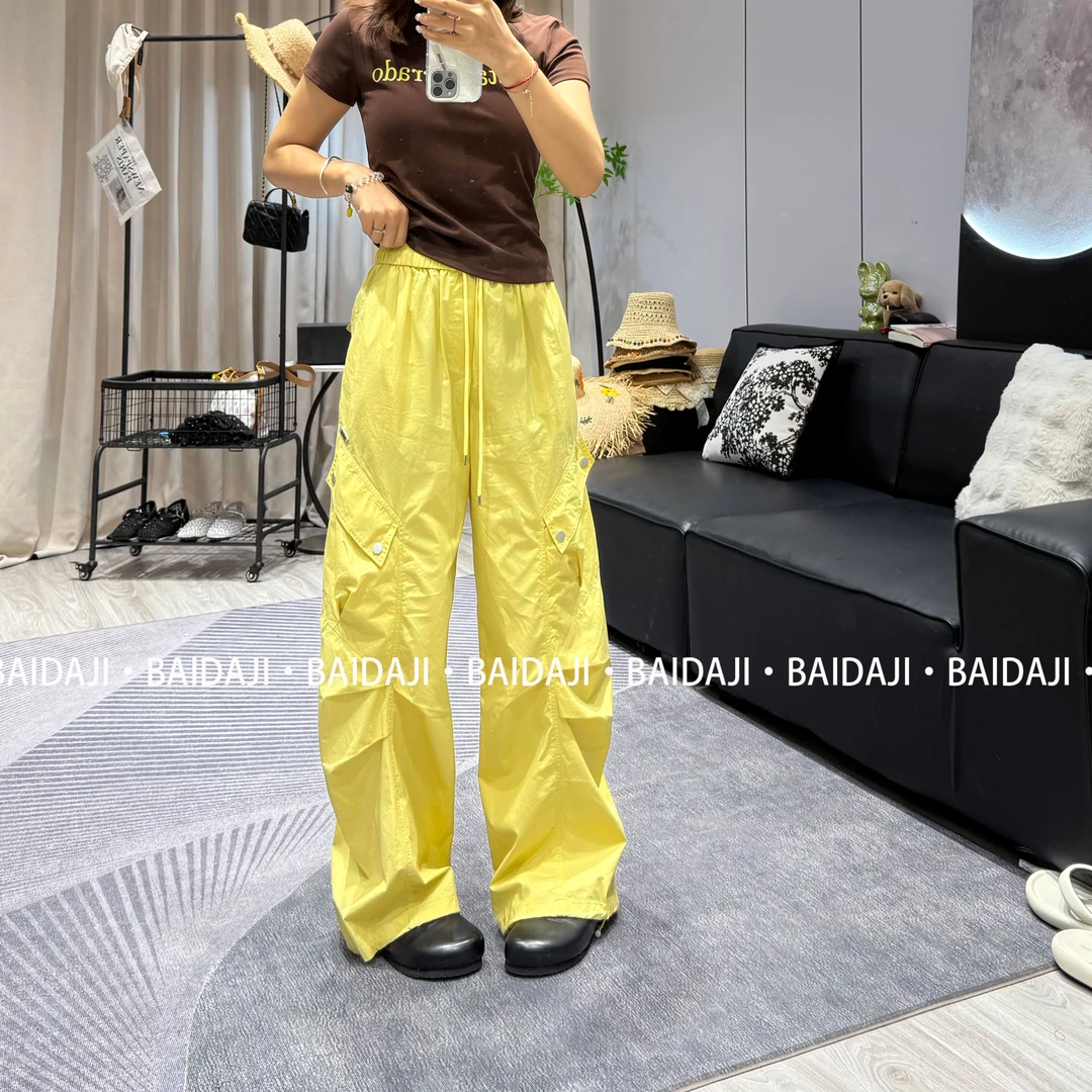 工厂店-【明快活泼】口袋立裁遮肉休闲高腰工装裤裤子（8921）