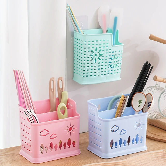 沥水厨房分格餐具收纳盒筷子筒勺子筷子筷子笼四格镂空置物架