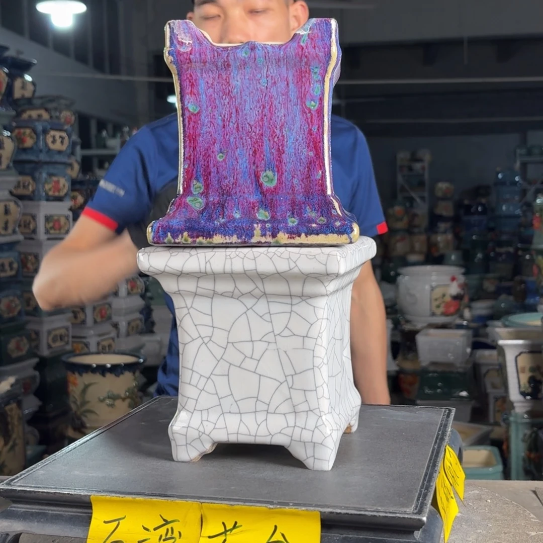 一风堂石湾花盆 内12*14高温裂瑕疵