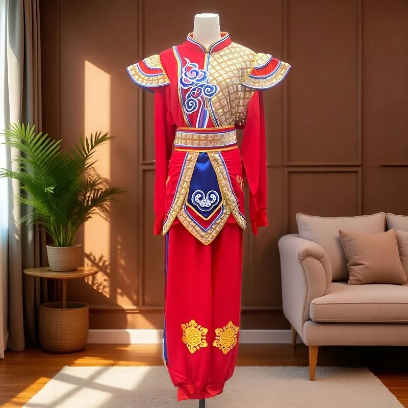 秧歌锣鼓套装新款中国腰鼓锣鼓队表演服装威风演出服打鼓喜庆