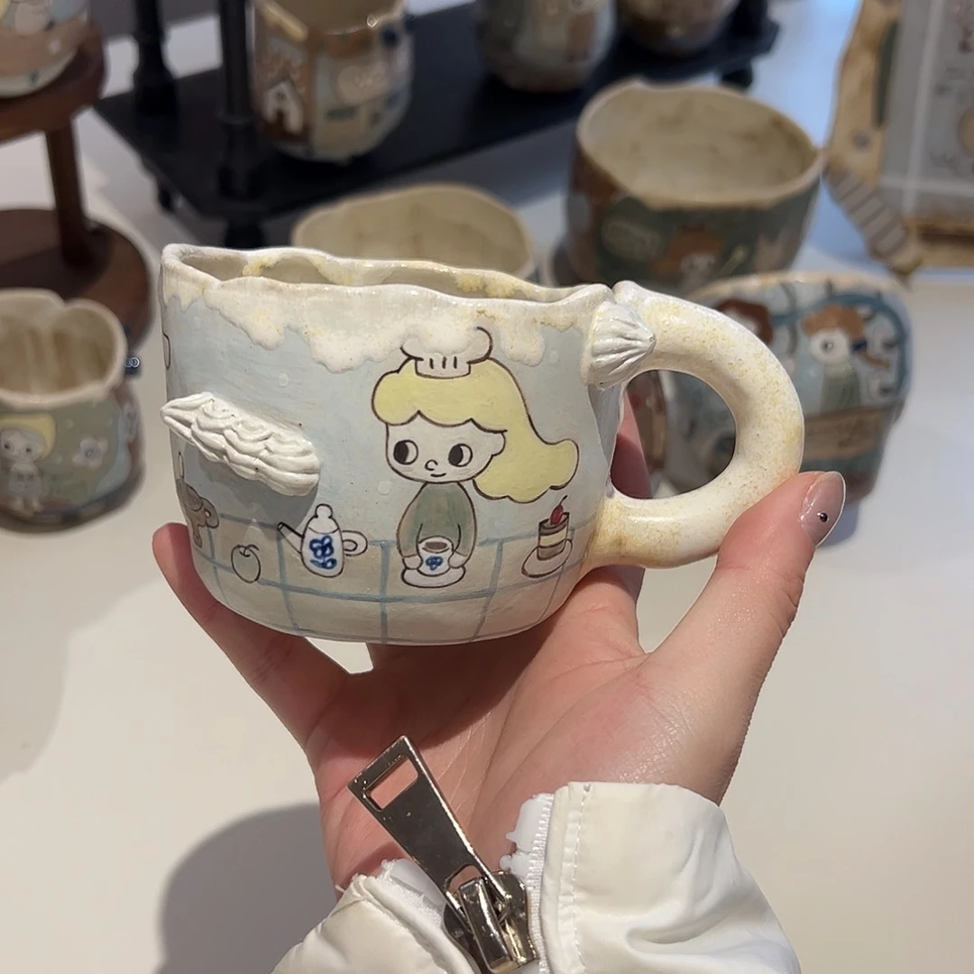 陶瓷小*子杯子手作陶瓷