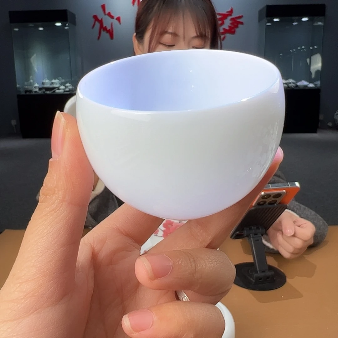 瓷柴窑 素胎小缸杯