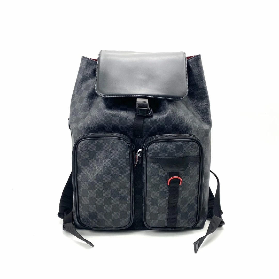 99新 LouisVuitton/路易威登 黑棋盘格Utility双肩包尺寸33/41