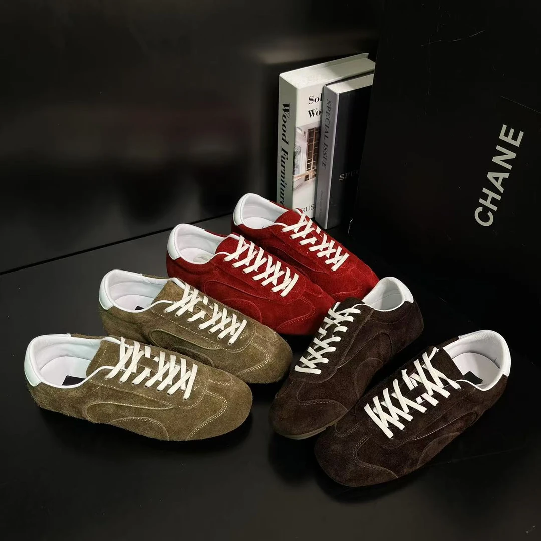 【酒心浆果】新款复古德训鞋女平底百搭休闲阿甘鞋8210