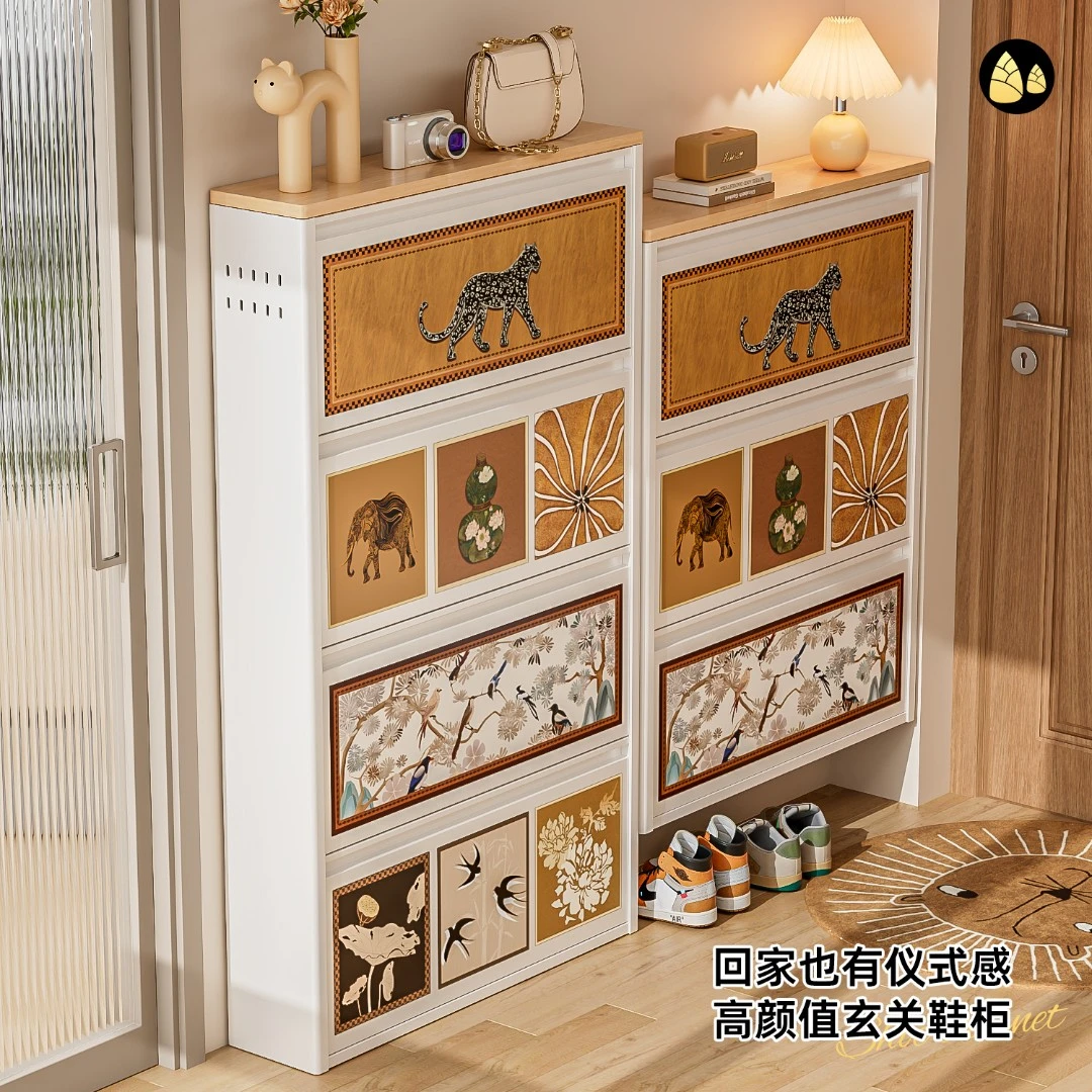 翻斗鞋柜家用门口超薄多层入户玄关门口收纳柜一体靠墙防尘鞋架