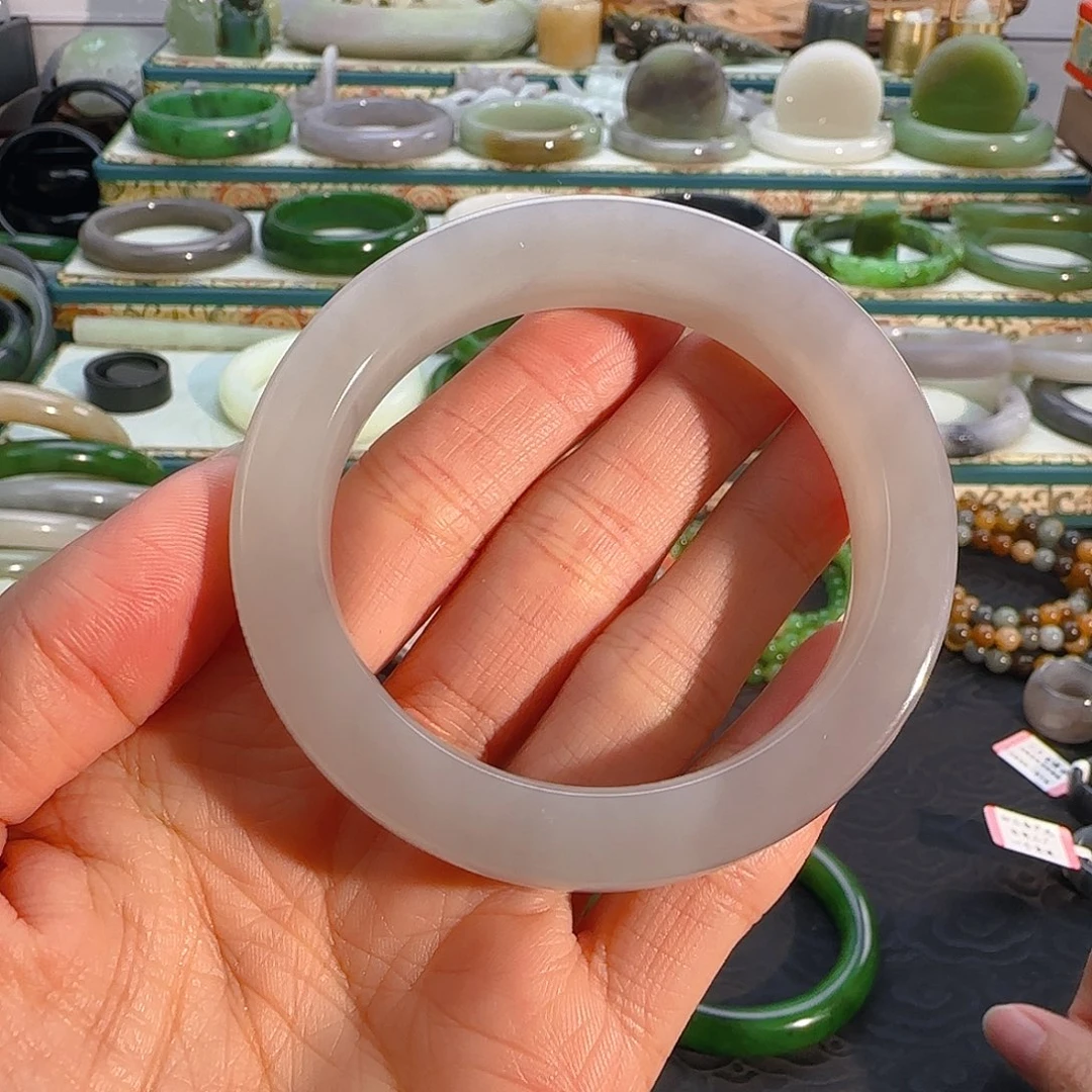 未镶嵌手镯和田玉冰紫方镯