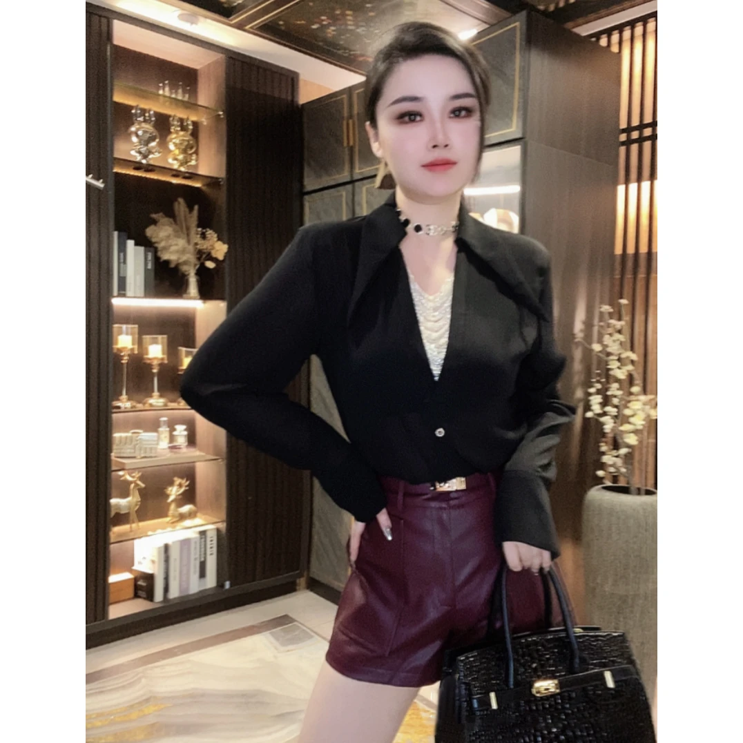 夏季外套衬衣重工链条珠珠显瘦设计师轻奢时尚小众气质