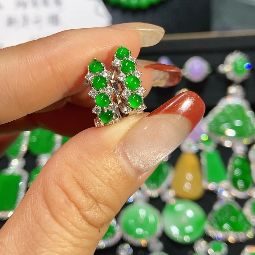 【闪购商品】翡翠耳饰未镶嵌天然翡翠