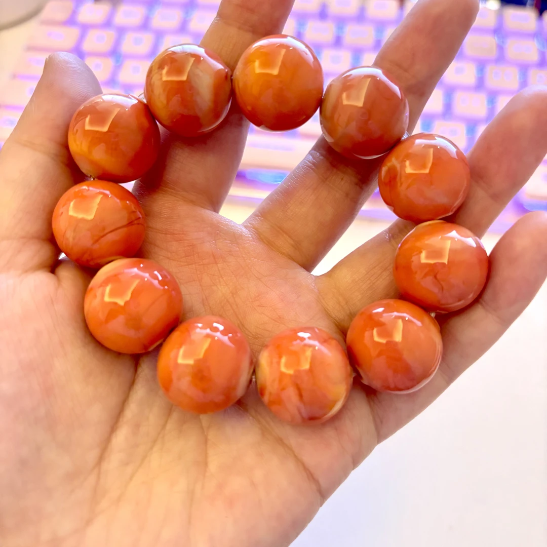 手链 LZ5334-2 橙色奶油孩儿面琉璃手串