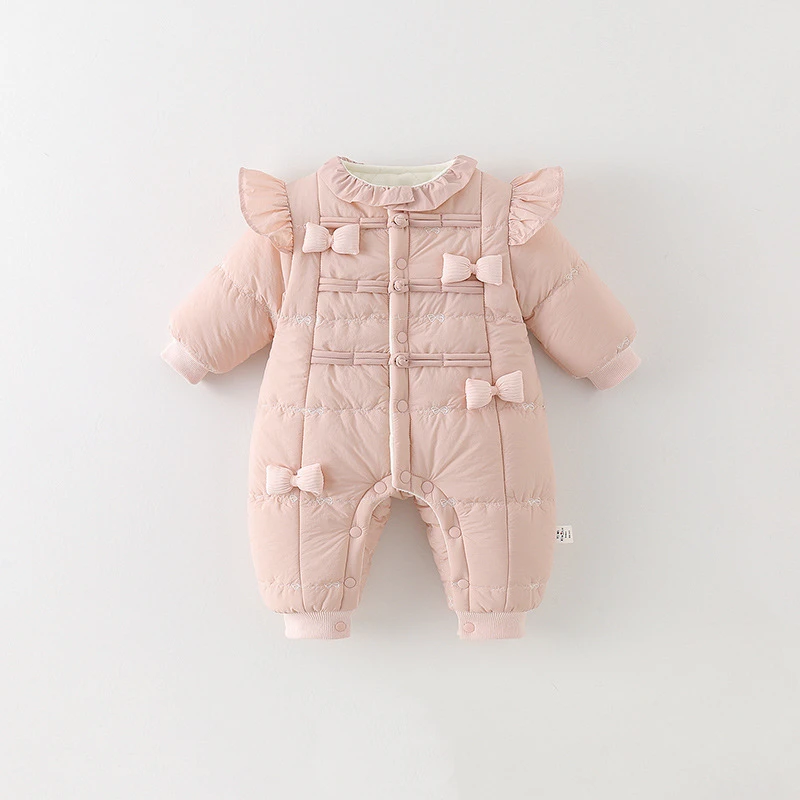 童泰【断码】宝夹棉加厚连体衣满月百天爬爬服可爱超萌棉衣外出外