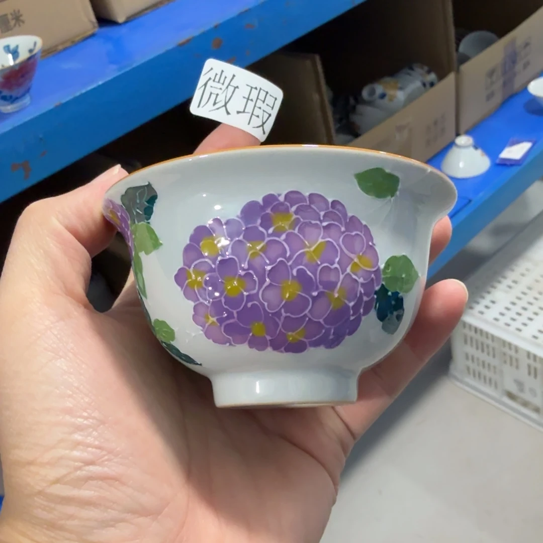 釉下手绘茶具微瑕