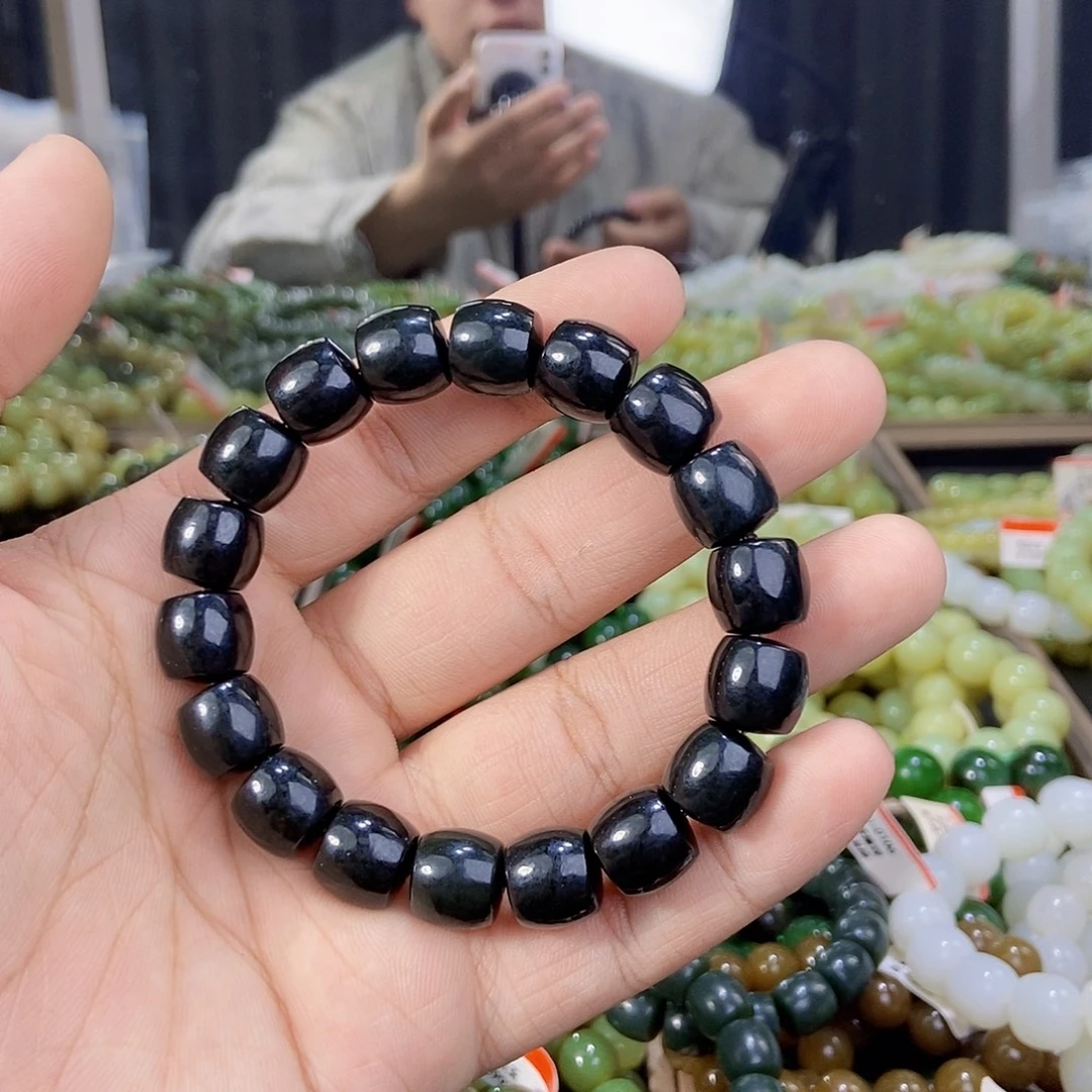 和田玉未镶嵌手串天然卡12塔青多样性拍一发一