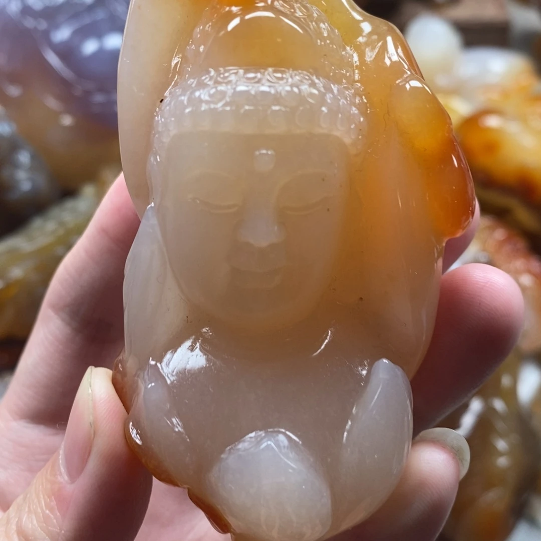 肉***圆玛瑙/玉髓未镶嵌颈饰