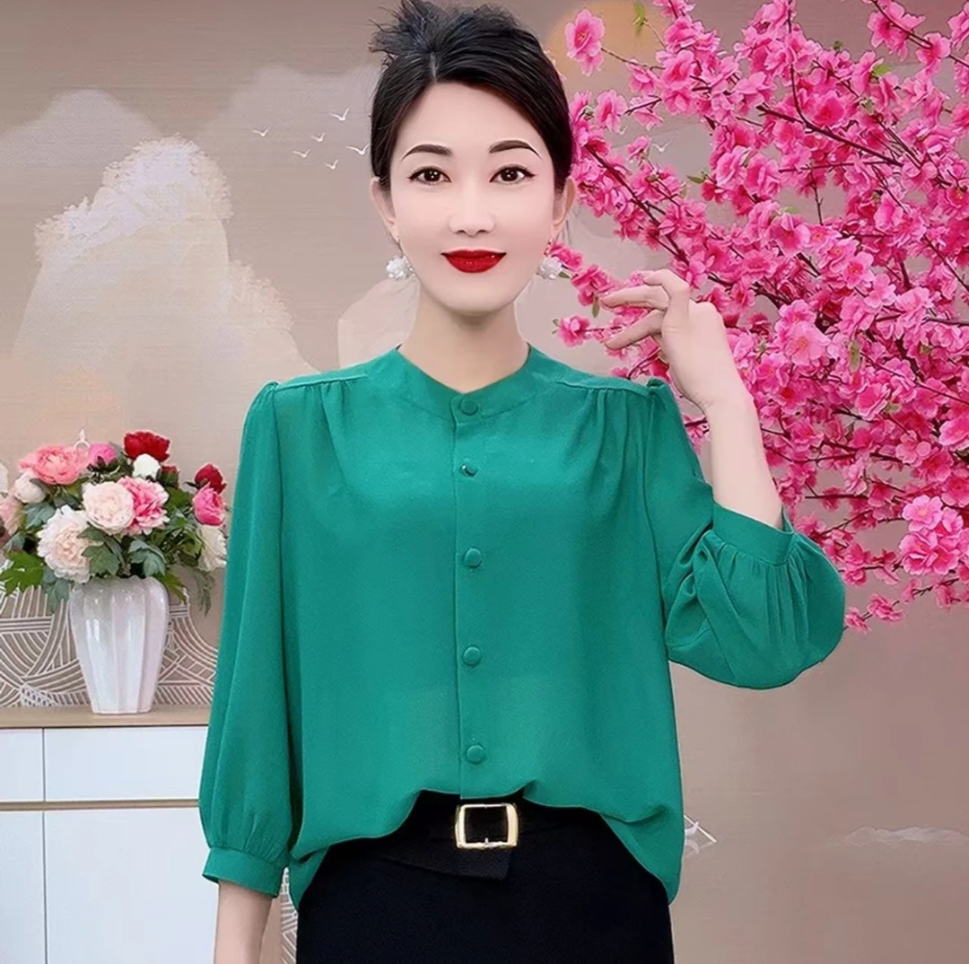【夏季遮阳】2503款精品圆领小衫不贴身宽松显瘦又减龄