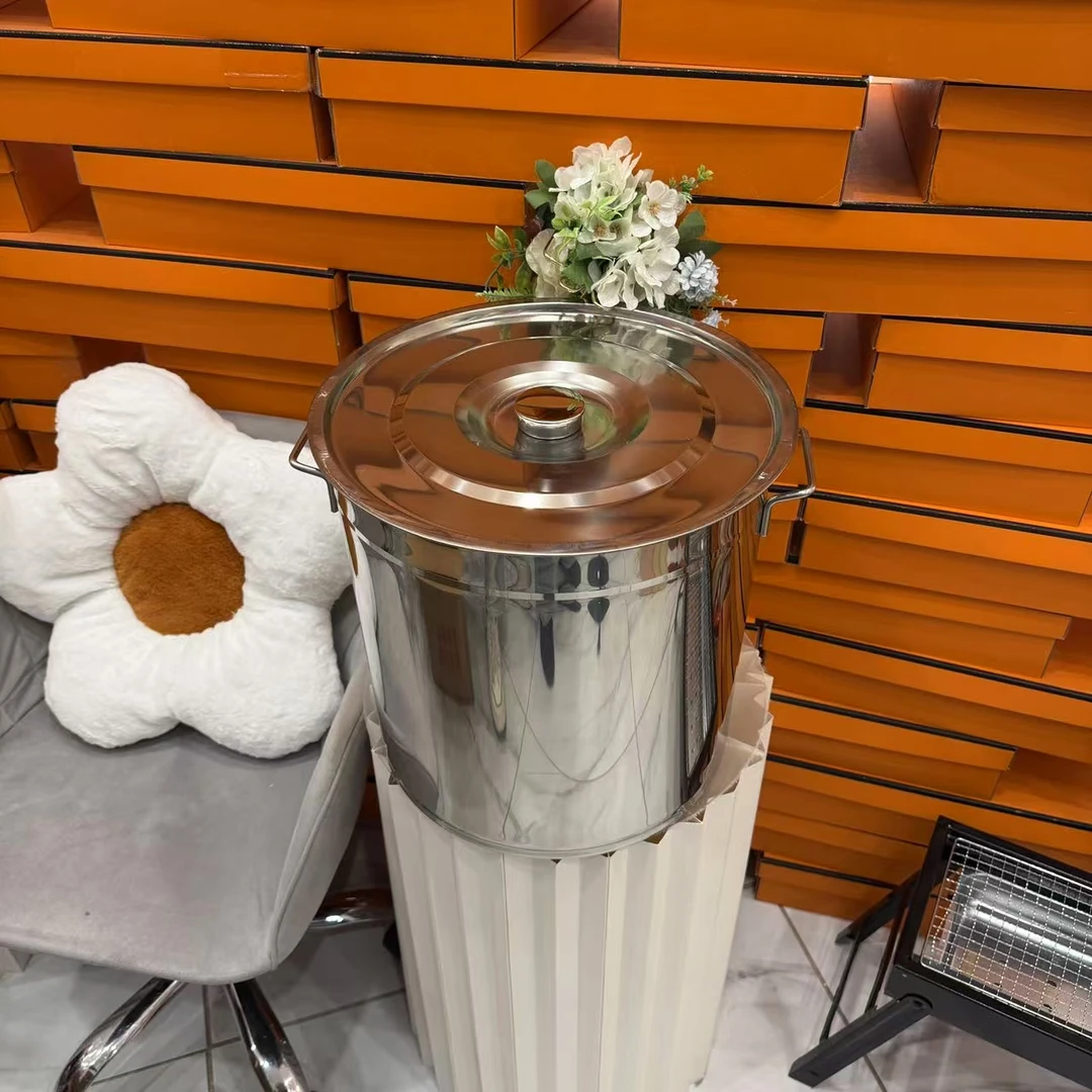 商用汤桶带盖汤锅加厚底大容量不锈钢家用储水桶304不锈钢桶