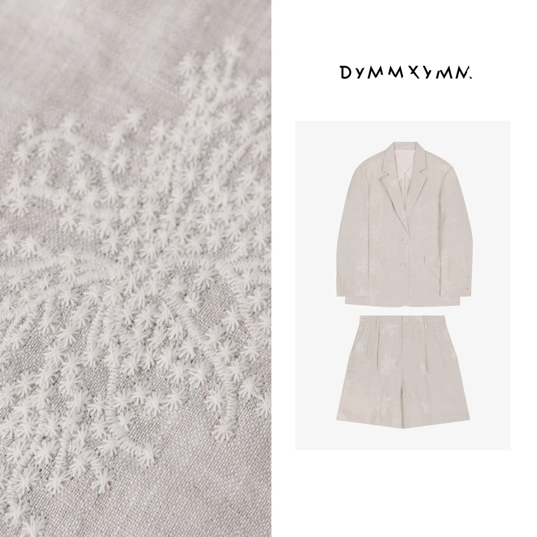 【DYMMXYMM】-春夏新款时尚亚麻绣花西装套装-5SSK9517
