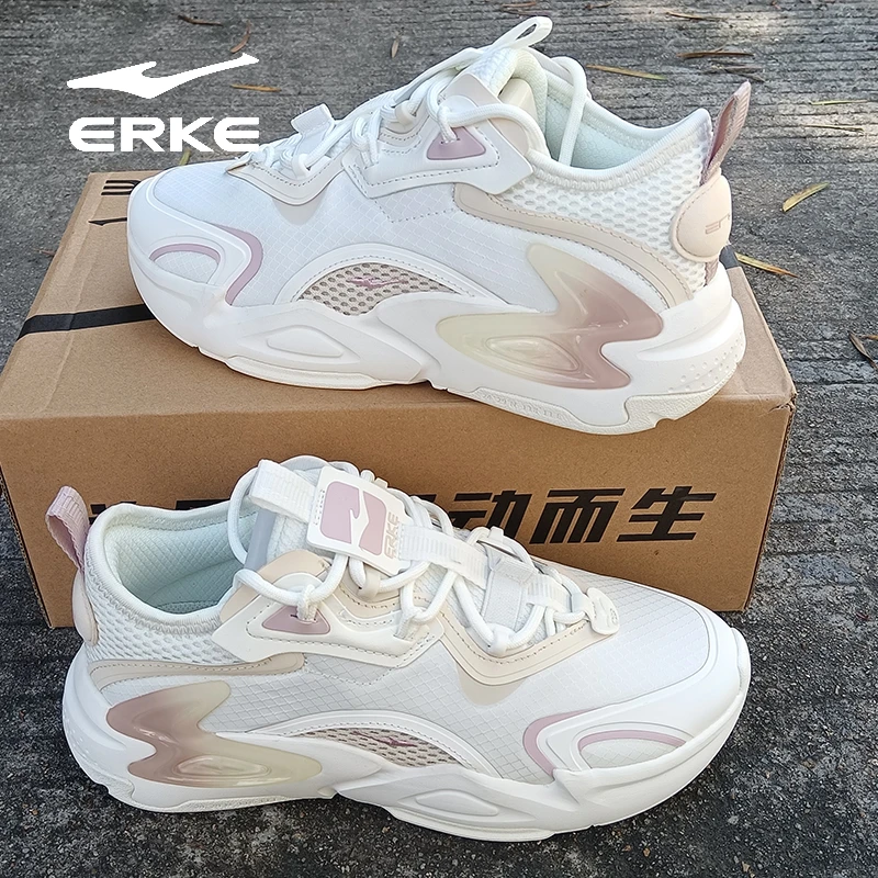 erke/鸿星尔克春夏季新款女鞋跑鞋复古跑鞋薄款透气运动鞋秋款
