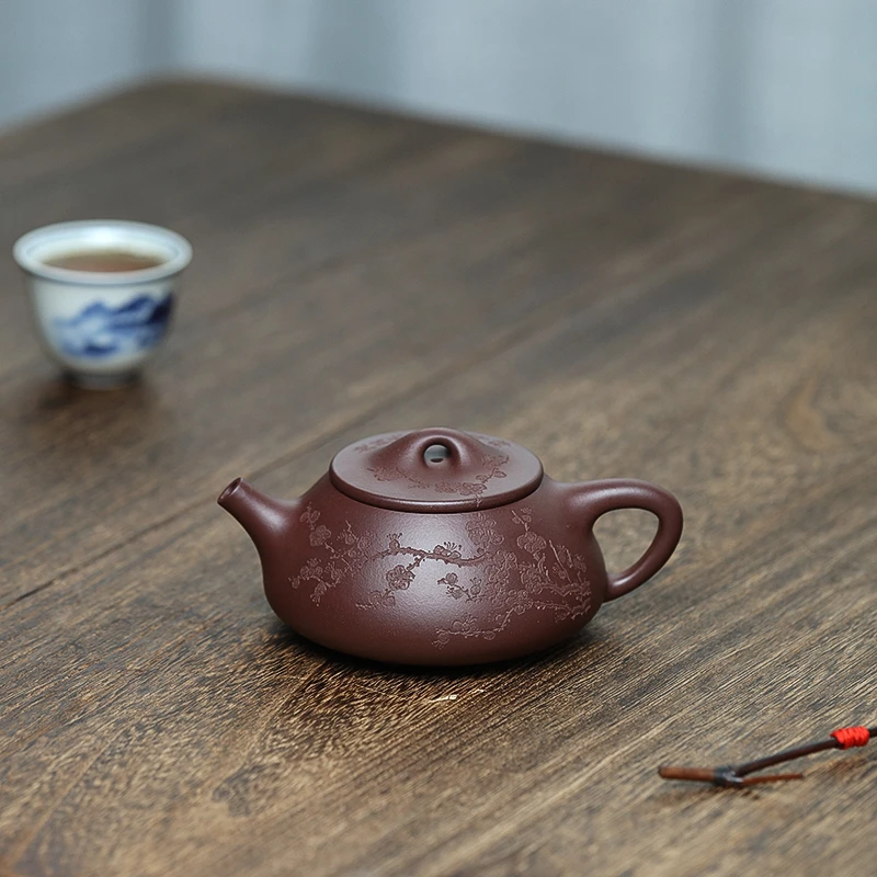 【禅砂居】景舟石瓢_240cc_紫泥_半手工手制_宜兴黄龙山原矿紫砂壶