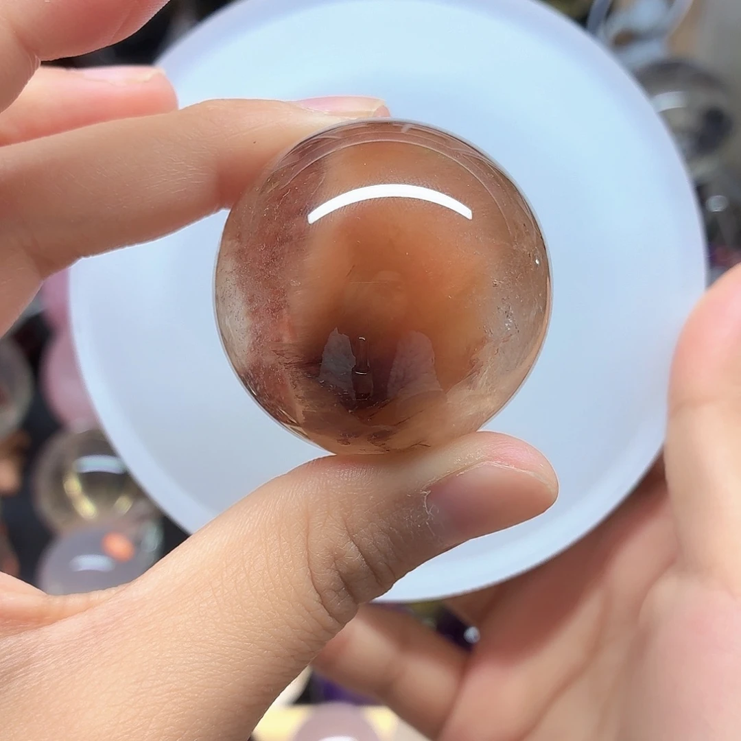 水晶未镶嵌珠宝半成品红兔毛42