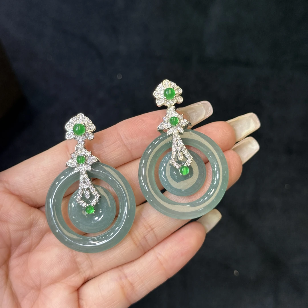 【金旭上成】天然翡翠A蓝水子母平安扣吊坠 多样性发一件