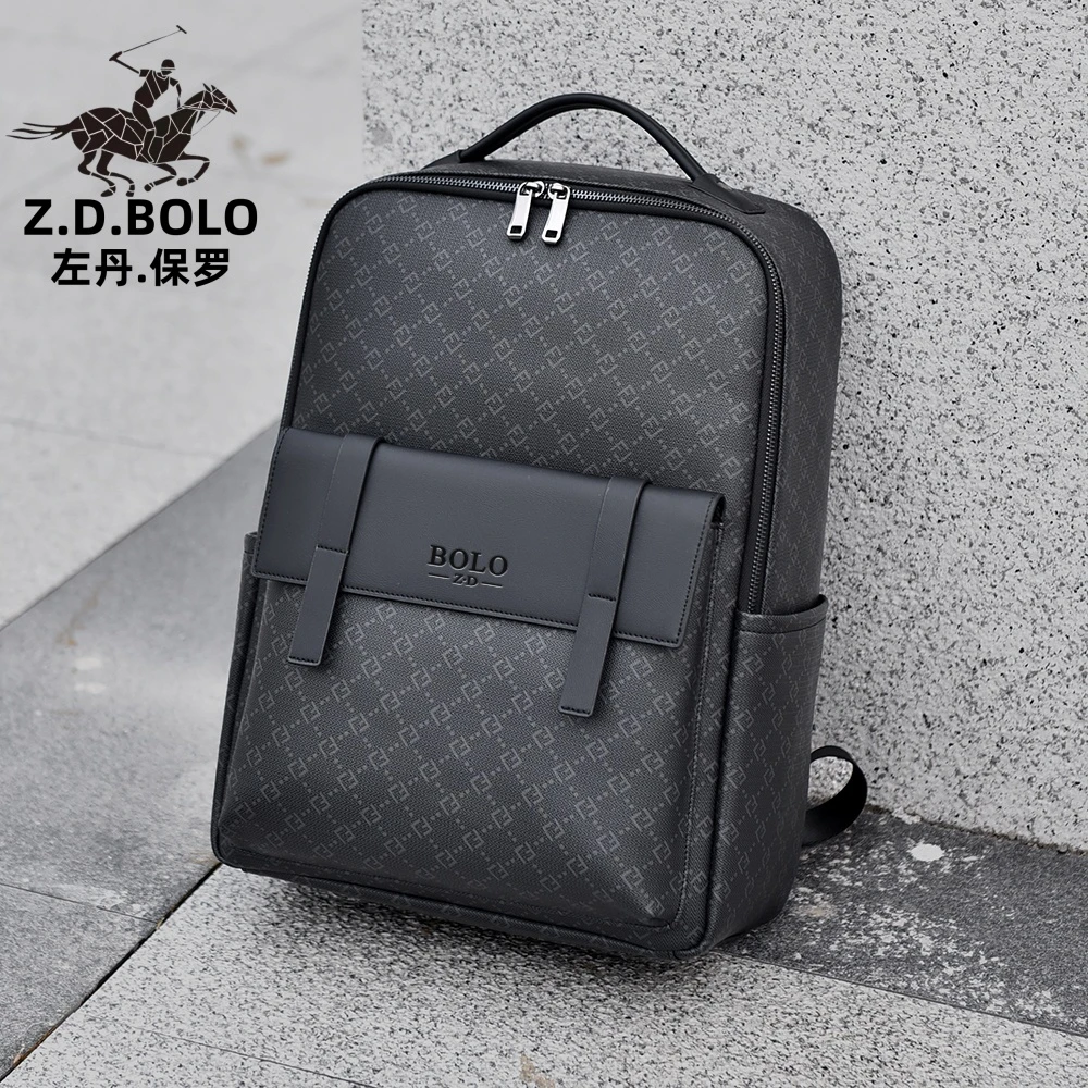 ZDBOLO/左丹保罗男士双肩背包时尚户外旅游背包商务潮大容量书包