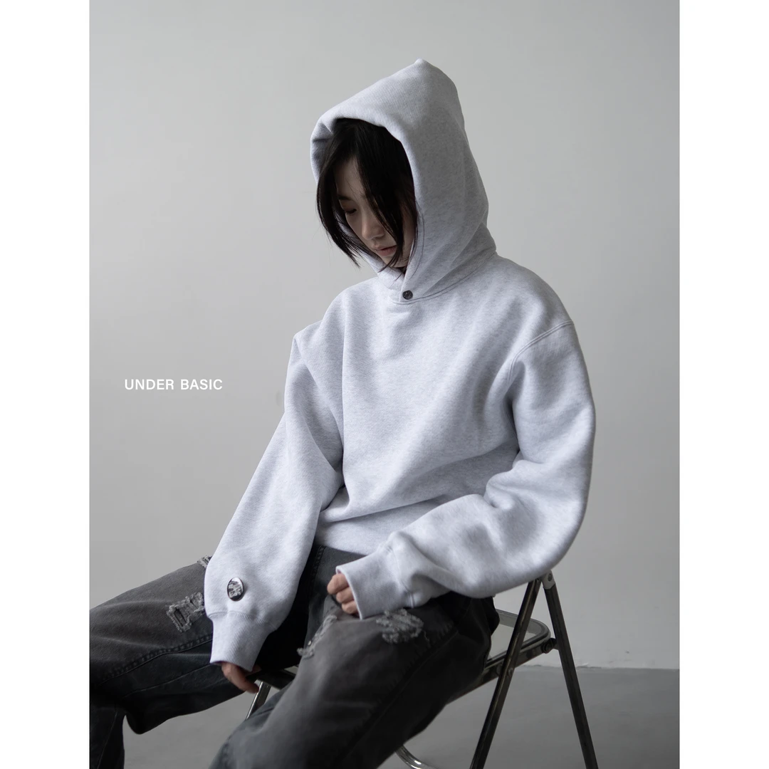 下层基础【经典素色】冬季保暖羊羔绒加厚针织衫短宽cleanfit卫衣