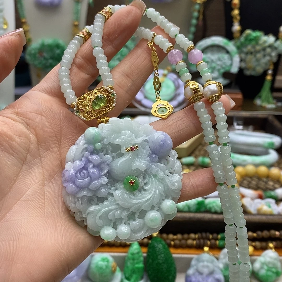 翡翠未镶嵌颈饰天然