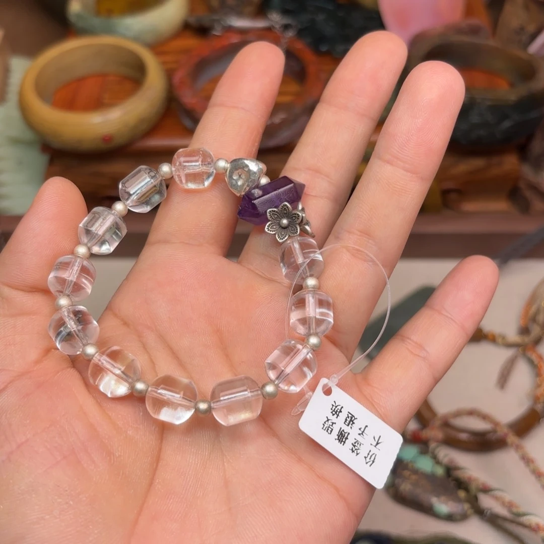 水晶手链银S925镶嵌小*?