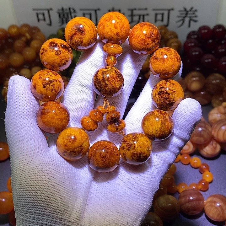 松木（琥珀木）手串/手链2.0 满留疤高货