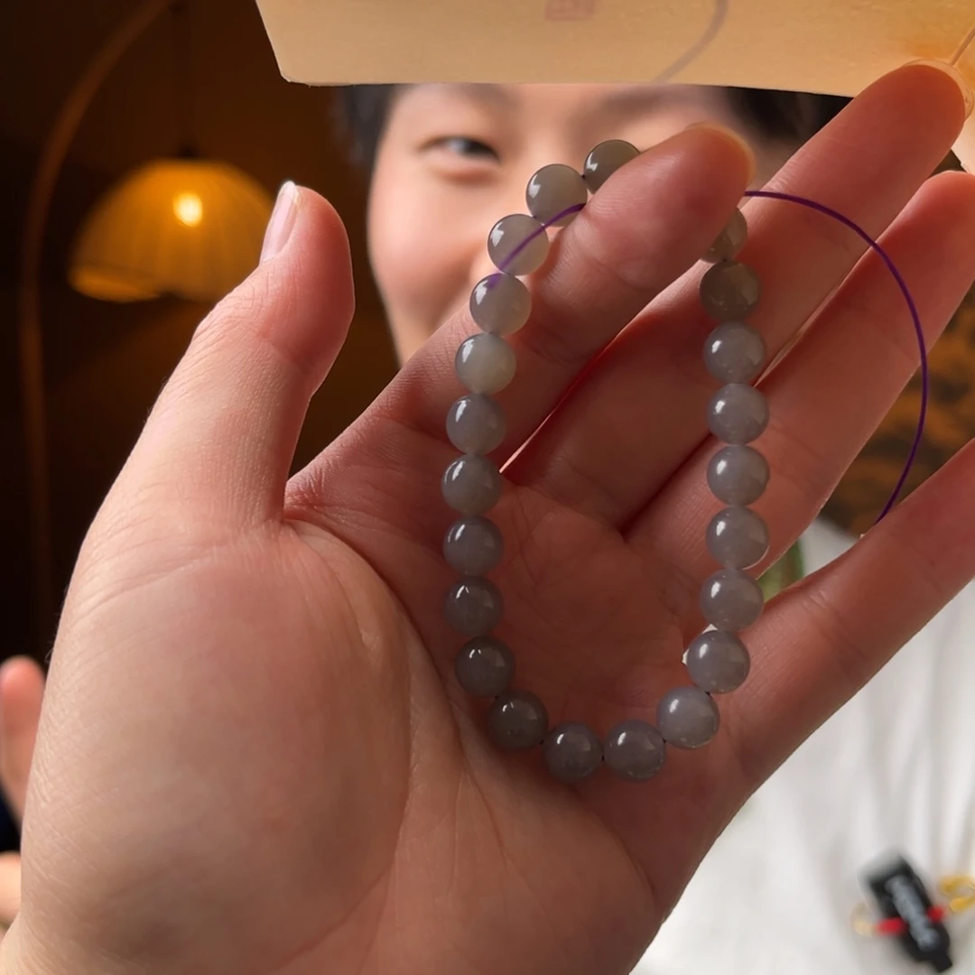 手串未镶嵌和田玉烟紫8mm173