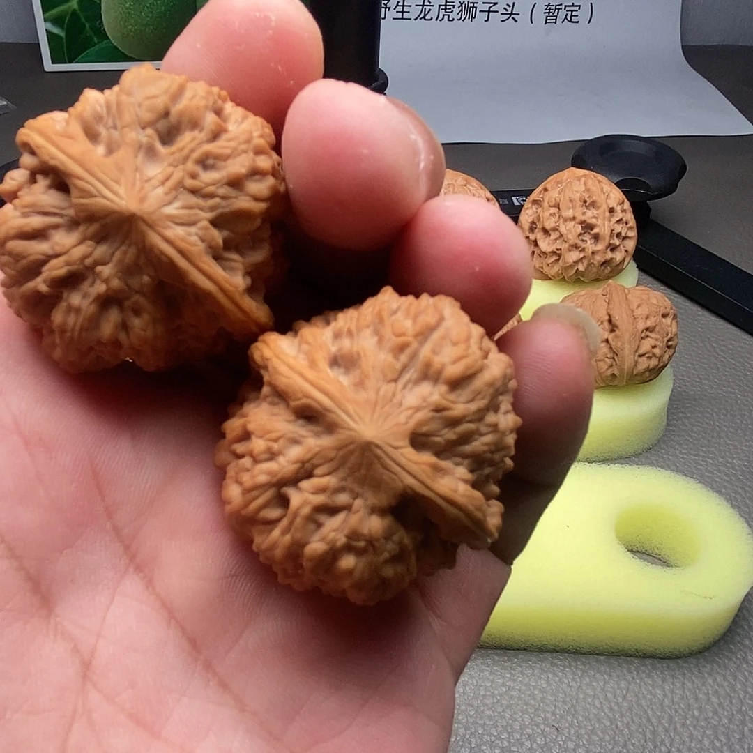 桃核吊坠野生龙虎狮子头
