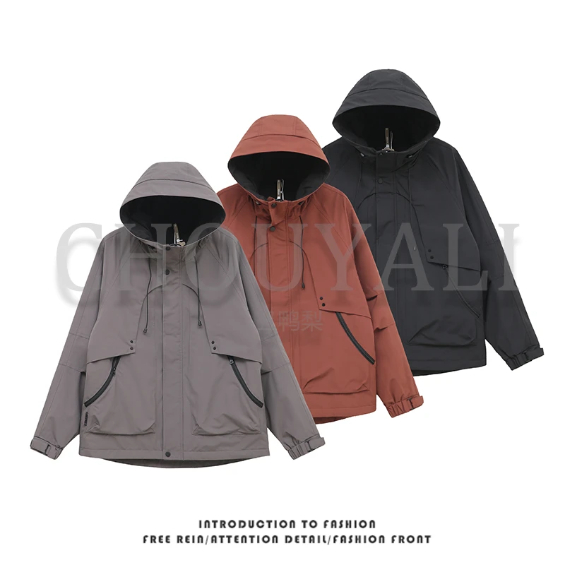 2025春季新款情侣款棉衣外套青年宽松连帽工装户外三防休闲棉衣