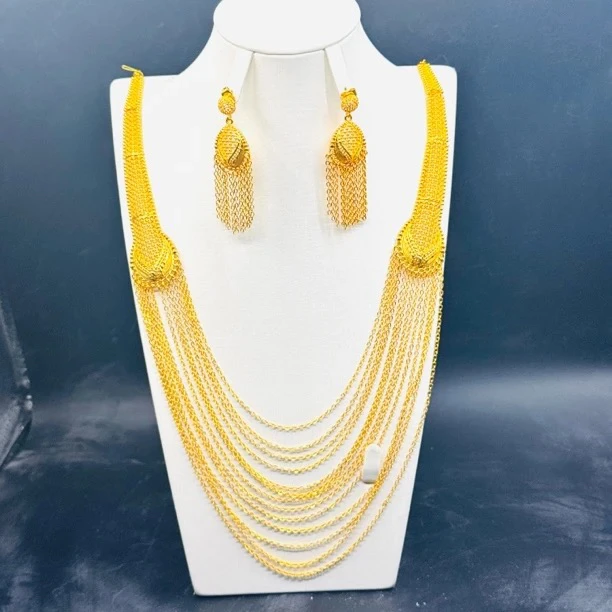 铜项链 TJ210 铜首饰 项链耳环两件套