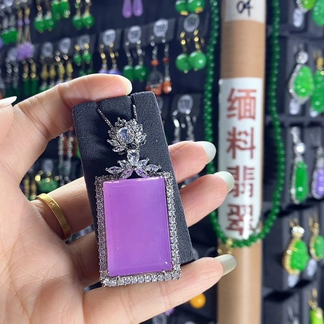 翡翠银S925镶嵌耳饰245
