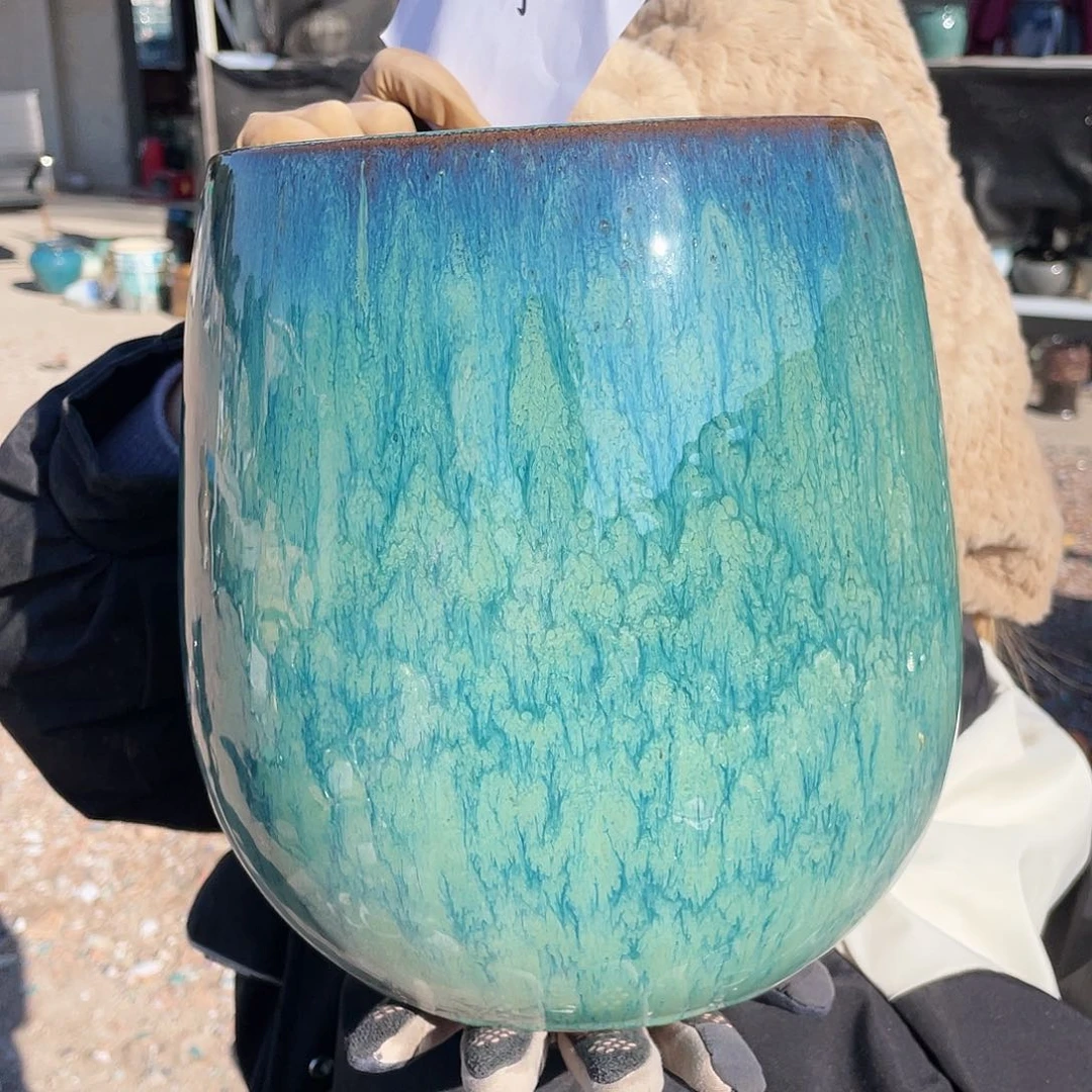 红陶王嫂花盆0128-34