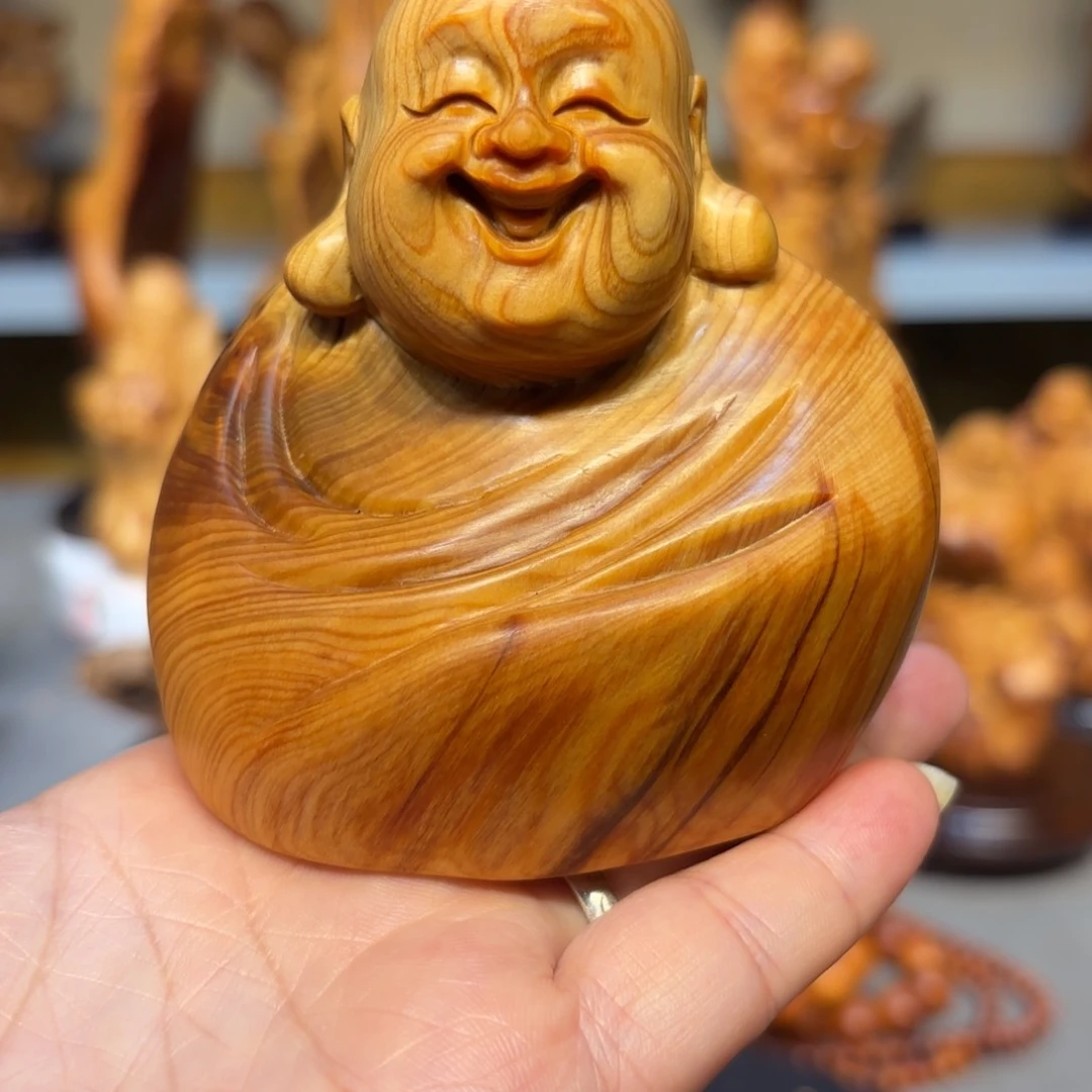 木太行崖柏弥勒佛