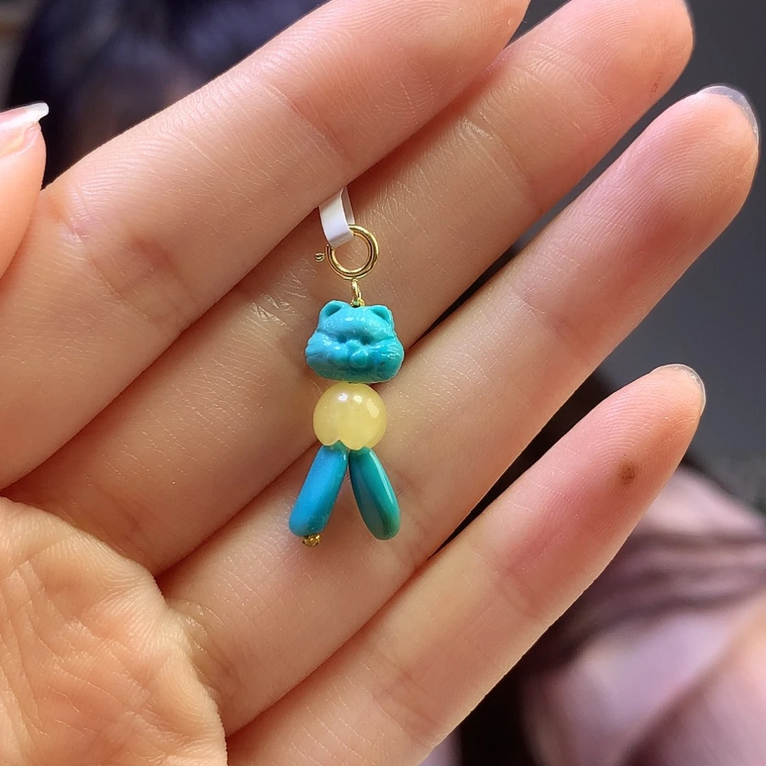 绿松石18K金镶嵌滴流