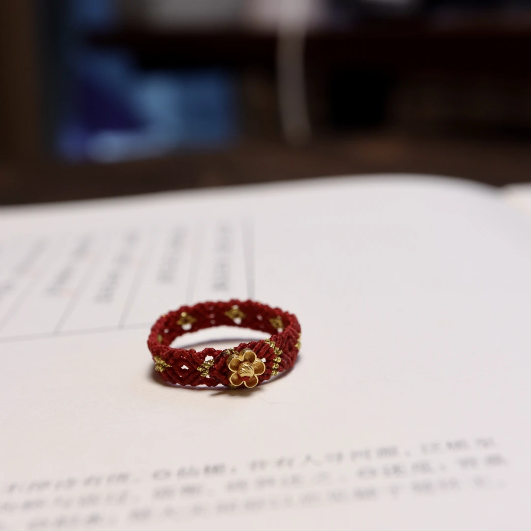 【金花】18k金·手编小花戒指