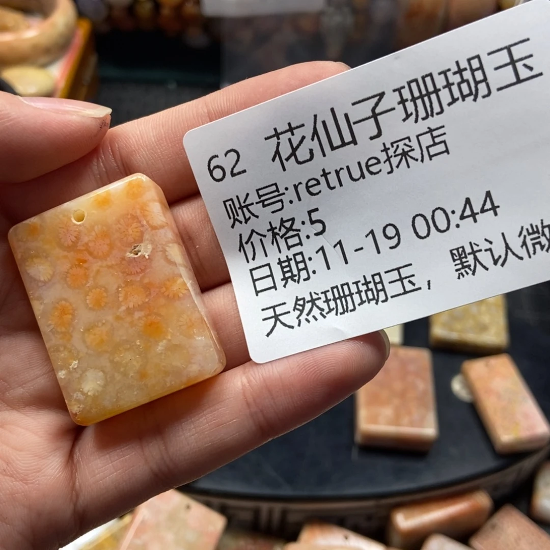r***店硅化珊瑚（珊瑚玉）未镶嵌珠宝半成品62