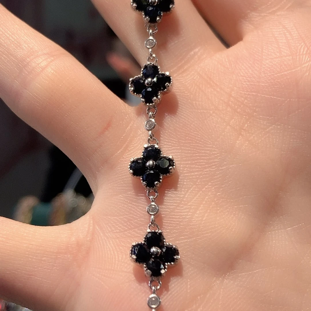 蓝宝石手链银S925镶嵌最***?