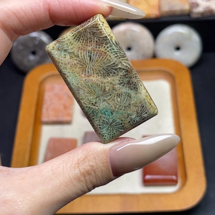 未镶嵌吊坠硅化珊瑚（珊瑚玉）